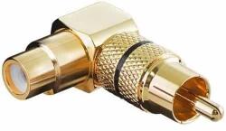 Goobay Mufa adaptor RCA mama la RCA 90 tata inel negru metal aurit Goobay (11590) - pretexpert