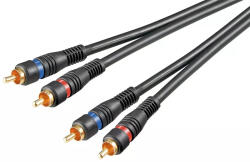 Goobay Cablu audio STEREO 2x RCA 0.2m tata-tata dublu ecranat OFC Goobay (50433) - pretexpert