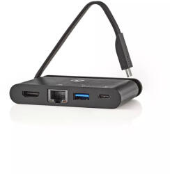 Nedis Adaptor USB Type C - HDMI USB3.0 Gigabit Ethernet USB Type C PD 100W negru Nedis (TCARF260BK) - pretexpert