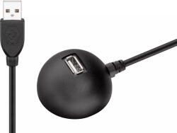 Goobay Cablu USB 2.0 de extensie de mare viteza cu suport 1.5m negru Goobay (68913) - pretexpert