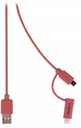 Valueline Cablu alimentare si sincronizare rosu USB 2.0 A tata - micro B tata cu adaptor lightning 1m cupru Valueline (VLMP39400R1.00) - pretexpert