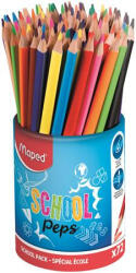 Maped Színes ceruza készlet, háromszögletű, ceruzatartó, MAPED "School Peps