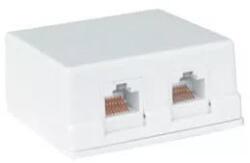  Priza dubla UTP CAT5 RJ45 8p8c alba (TEL0031)