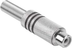  Mufa RCA mama metal nichel inel negru 1buc (GNI0071A)