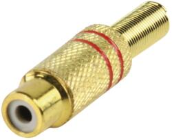 Valueline Mufa RCA mama protectie aurit metal inel rosu Valueline (CC-108R) - pretexpert