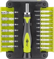 Goobay Set surubelnita 17biti CrV 3x capete plane 1mm 1.5mm 2mm 2x Phillips PH000 PH00 3x Torx T4 T5 T6 2x stele Star 0.8 1.2 7x hexago (74006) - pretexpert Surubelnita