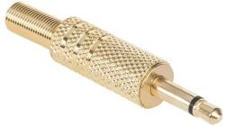  Mufa Jack 3.5 mm mono tata metal aurit pe fir cu protector cablu (WTY0013)