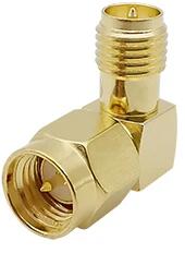  Adaptor antena wifi RF coaxial SMA tata la RP-SMA mama la 90 grade 50ohm de inalta calitate cupru placat cu aur (SMAM-RPSMAF-90)