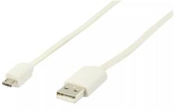 Valueline Cablu USB 2.0 USB A tata - micro USB B tata plat 1m alb Valueline (VLMB60410W10) - pretexpert