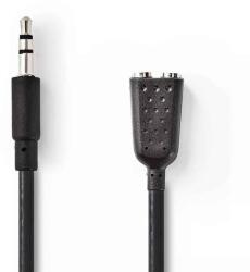 Nedis Cablu Audio Stereo Jack 3.5 mm tata - 2x 3.5 mm mama 0.2m Nedis (CAGP22100BK02) - pretexpert