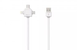 allocacoc Cablu USB Type C micro USB Lightning 1.5m alb Allocacoc (CABLE-USB/MC3-1.5WE-ALC) - pretexpert