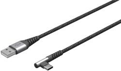 Goobay Cablu elegant extra-robust textil USB2.0 type C 90 grade - USB-A 0.5m 60W mufe metalice Goobay 64655 (64655) - pretexpert