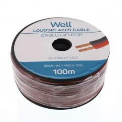 Well Cablu difuzor rosu/negru 2x0.35mm CCA Well LSP-CCA0.35BR-100-WL (LSP-CCA0.35BR-100-WL) - pretexpert