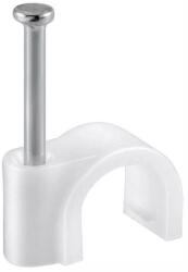 Goobay Cleme clips fixare cablu rotund plastic cu cui 4mm alb 100buc Goobay (17076)