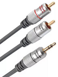 Prolink Cablu audio stereo Jack 3.5 mm - 2x RCA 5m ecranat negru PROLINK TCV3420-5.0 (TCV3420-5.0) - pretexpert