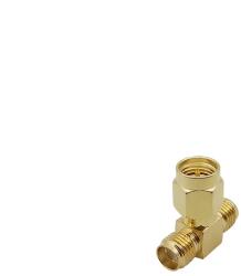  Adaptor convertor antena wifi RF coaxial SMA tata la 2x SMA mama 50ohm de inalta calitate cupru placat cu aur (SMAM-2xSMAF)