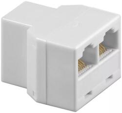 Goobay Adaptor 8p8c ISDN RJ45 mama la 2x RJ45 mama alb Goobay (93056) - pretexpert