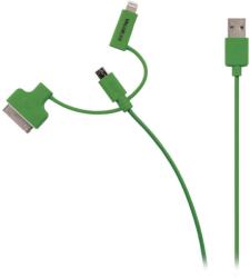 Valueline Cablu alimentare si sincronizare verde USB 2.0 - micro USB +adaptor lightning +Apple Dock 30pini 1m cupru Valueline (VLMP39410G1.00) - pretexpert