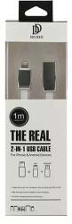  Cablu USB My-Magic 2in1 Micro USB sau Lightning alb 1m plat (IUCAX21ALB)