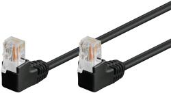 Goobay Cablu UTP Cat5e patch cord 0.5m RJ454-RJ45 cu mufe cotite negru Goobay (96085)