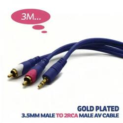  Cablu audio Jack 3.5 mm la 2x RCA 3m aurit (028-052)