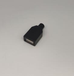 Mufa USB (2.0) TIP A mama pe cablu carcasa plastic negru (EL-2024)