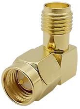  Adaptor convertor antena wifi RF coaxial SMA tata la SMA mama la 90 grade 50ohm de inalta calitate cupru placat cu aur (SMAM-SMAF-90)