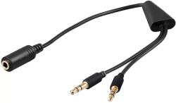 Goobay Cablu adaptor Jack 4 pini 3.5 mm mama la 2x 3.5 mm tata 20cm sau 40cm Goobay (48980) - pretexpert
