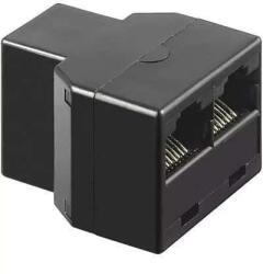 Goobay Adaptor 8p8c ISDN RJ45 mama la 2x RJ45 mama negru Goobay (50594) - pretexpert