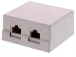 Well Priza dubla UTP cat6 RJ45 neecranat pe tencuiala Well (LANBOX-SM-U6X2-WL) - pretexpert