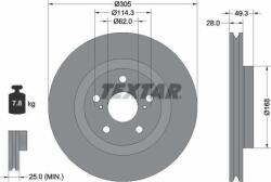 Textar 92304305 - Disc frana Fata - stanga / dreapta - LEXUS ES. UX. TOYOTA CAMRY. C - HR. COROLLA CROSS. PRIUS. RAV 4 V 1.2 - Electric 10.16 - - Textar-92304305 (TEXTAR92304305)