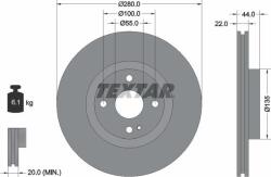 Textar 92301503 - Disc frana Fata - stanga / dreapta - ABARTH 124 SPIDER. FIAT 124 SPIDER. MAZDA MX - 5 IV. MX - 5 RF TARGA 1.4 - 2.0 06.15 - - Textar-92301503 (TEXTAR92301503)
