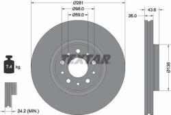 Textar Frana disc Disc frana Textar 92349303 (TEXTAR92349303)