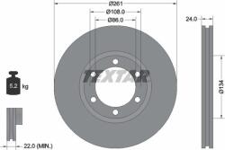 Textar Frana disc Disc frana Textar 92234700 (TEXTAR92234700)