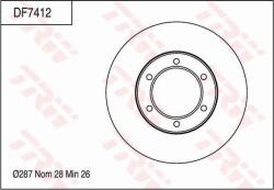 TRW DF7412 - Disc frana Fata - stanga / dreapta - TOYOTA DYNA 2.5D - 3.0D - 4.0D 07.01 - - TRW-DF7412 (TRWDF7412)