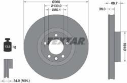 Textar 92262705 - Disc frana Fata dreapta PORSCHE CAYENNE. VW TOUAREG 3.0D - 4.8 11.04 - - Textar-92262705 (TEXTAR92262705)