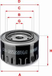 Sofima Filtru ulei Sofima S 3419 R - compatibil Mitsubishi, Renault - Sofima-S 3419 R (SOFIMAS3419R)