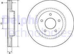Delphi Frana disc Disc frana Delphi BG4283 - compatibil Renault, Nissan (DELPHIBG4283)