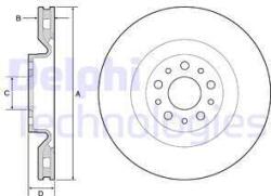 Delphi Frana disc Disc frana Delphi BG4556 - compatibil Fiat, Opel, Vauxhall (DELPHIBG4556)