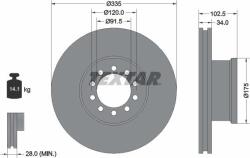 Textar Frana disc Disc frana Textar 93101300 (TEXTAR93101300)