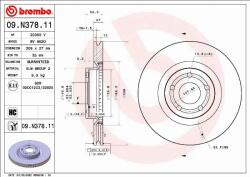 Brembo 09. N378.11 - Disc frana - Brake Disc - Brembo-09. N378.11 (BREMBO09N37811)