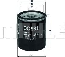 Mahle Filtru ulei Mahle OC 981 - compatibil Skoda, Rover, Saab, Toyota - MAHLE-OC 981 (MAHLEOC981)