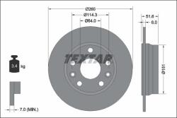 Textar Frana disc Disc frana Textar 92337703 (TEXTAR92337703)