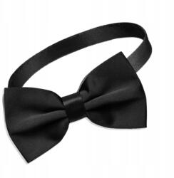 EdiBazzar Férfi fekete csokornyakkendő elegáns klasszikus szatén fekete állítható (Muszka elegancka męska czerń regulowana mucha)