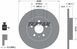 Textar 92323803 - Disc frana - Textar-92323803 (TEXTAR92323803)