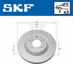 SKF Frana disc Disc frana SKF VKBD 80054 V2 - compatibil Chrysler, Peugeot, Mitsubishi, Dodge - SKF-VKBD 80054 V2 (SKFVKBD80054V2)
