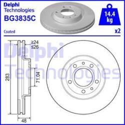 Delphi Frana disc Disc frana Delphi BG3835C (DELPHIBG3835C)