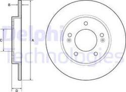 Delphi Frana disc Disc frana Delphi BG4949C - compatibil Kia, Hyundai (DELPHIBG4949C)