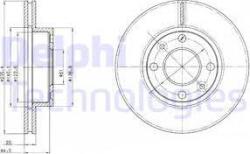 Delphi Frana disc Disc frana Delphi BG4195 - compatibil Dacia (DELPHIBG4195)