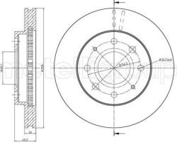 Ferodo Frana disc Disc frana Ferodo DDF885C - compatibil Mitsubishi, Kia, Volvo, Hyundai (FERODODDF885C)